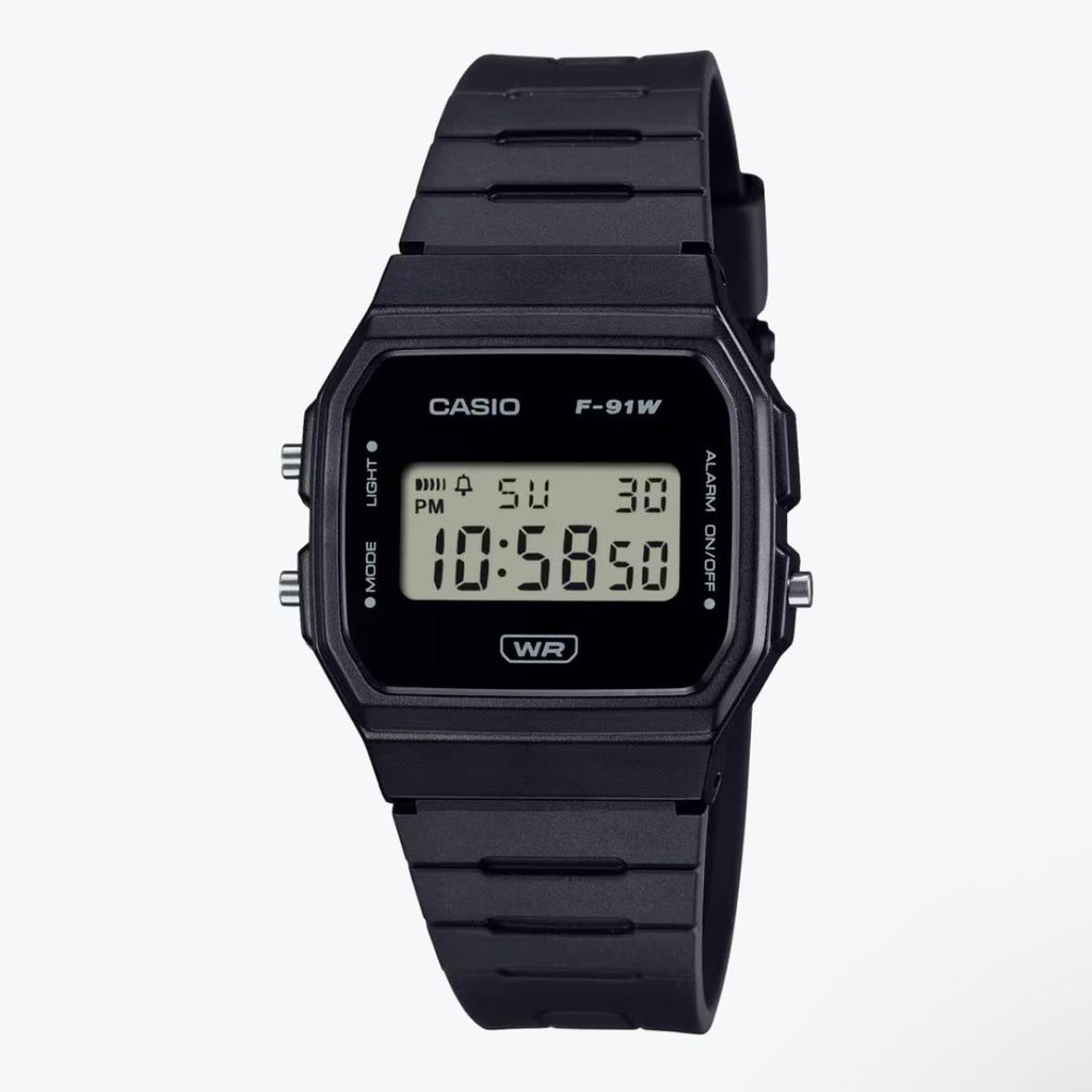 CASIO F-91W HERITAGE SERIES – MINIMALIST All-BLACK DIGITAL WATCH WITH BIO-BASED RESIN - UNISEX